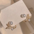 Moonlit Butterfly Pearl Earrings