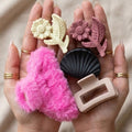 Cute & Stylish Hair Claw Clips – Floral, Shell & Fluffy Designs