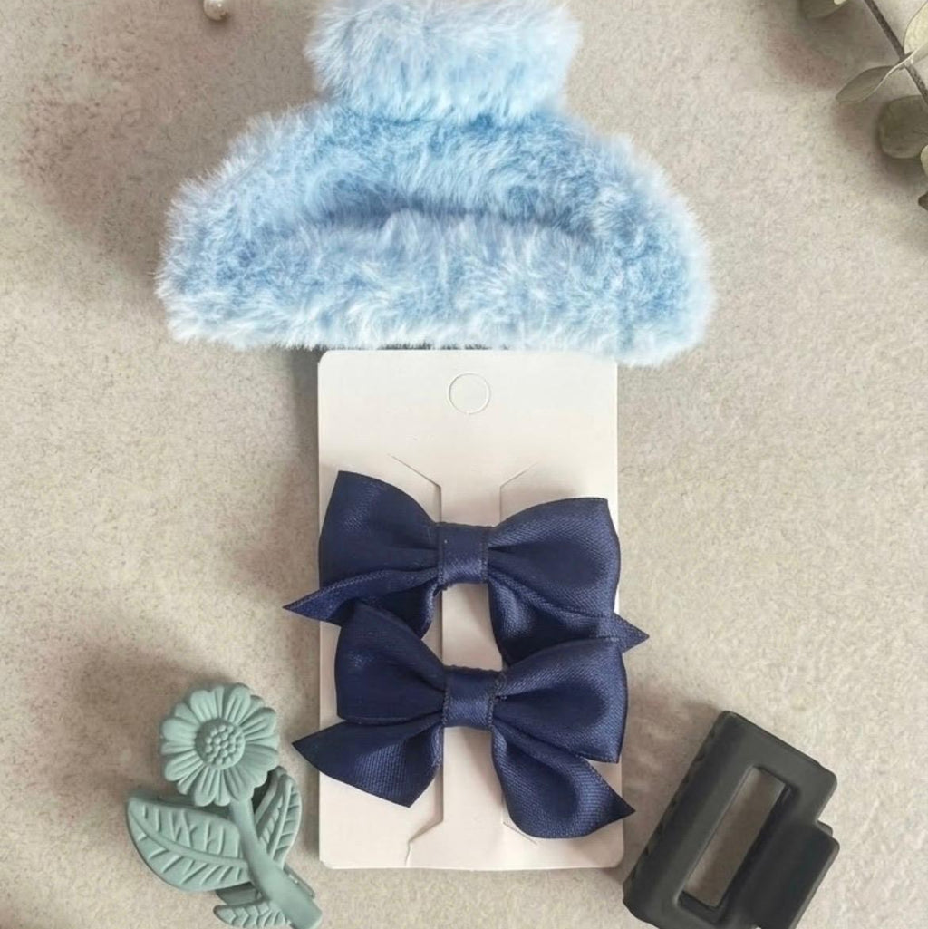 Fuzzy Hair Claw Clip Gift Set