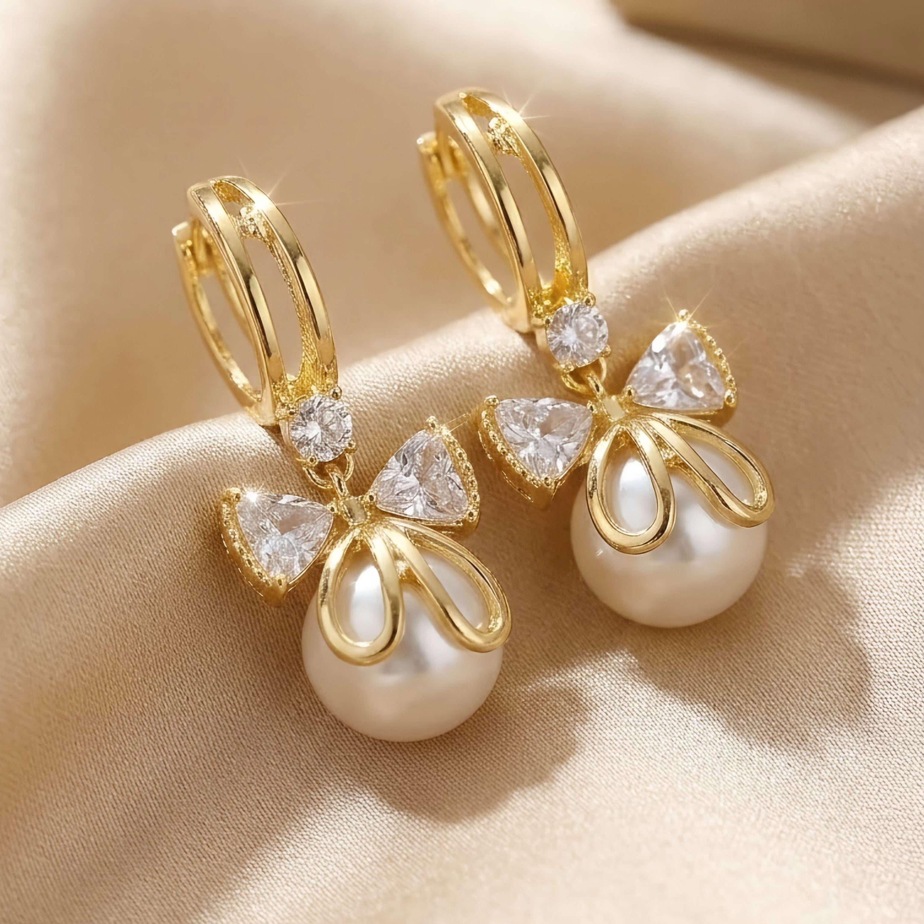 Coquette Pearl Bow Earrings