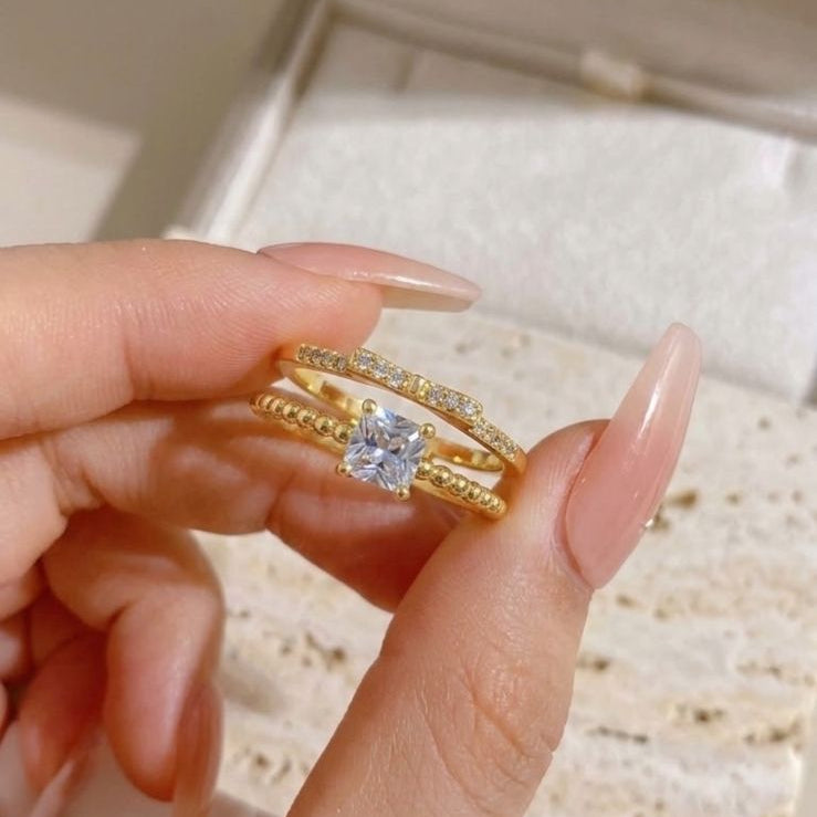 Dual layer square stone
