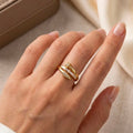 Triple layer nail ring