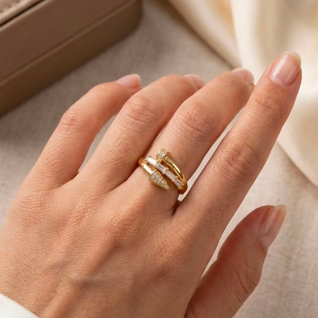 Triple layer nail ring